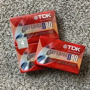 TDK Superior D90 Video Tapes - 5 tapes